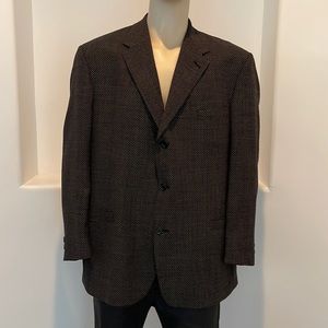 Daniel Hechter Men’s Wool Blazer Sport Coat Jacket Black Pique Size 48R